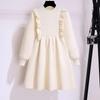 Stylish Long-Sleeve Knitted Princess Dress for Girls - Spring, Autumn, Winter