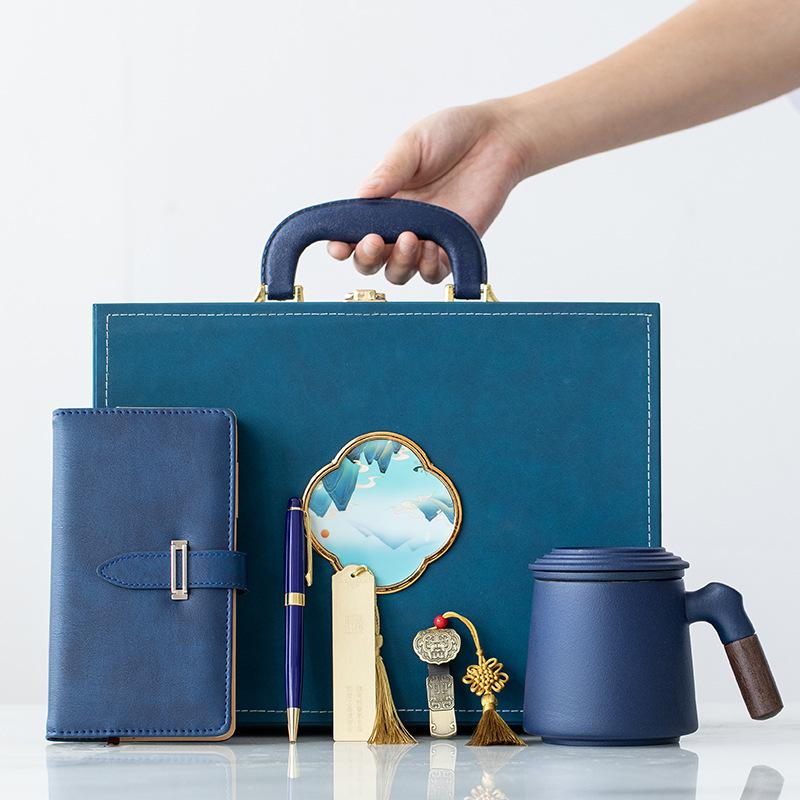 Годовой корпоративный подарочный набор компании Guochao Creative, сувенир ко Дню учителя, индивидуальная керамическая кружка для воды, офисная кружка