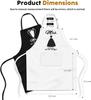 Couple's Fun Apron Set Polyester Neck Adjustable Letter Kitchen Apron Black + White 2 Pack