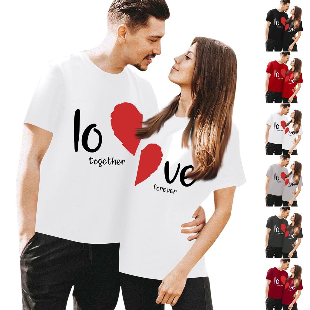 Мужская повседневная футболка с круглым вырезом и коротким рукавом с принтом ко Дню святого Валентина