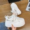 Mesh Breathable Sneakers 2025 Summer Autumn New Platform Casual Shoes Comfortable Non Slip Lace Up Height Increase Board Shoes