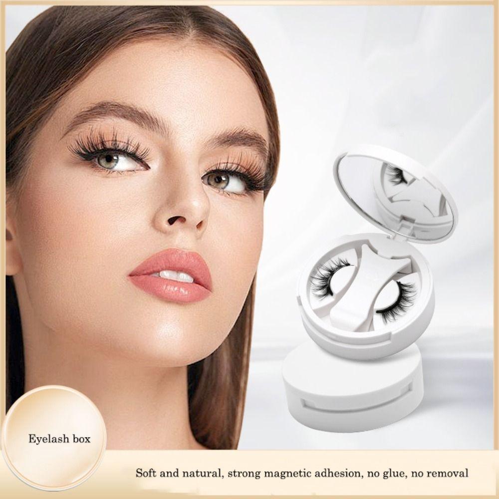 Long Lasting Glue Free False Eyelashes Cat Eye Magnetic Eyelashes with Clip Makeup Tools