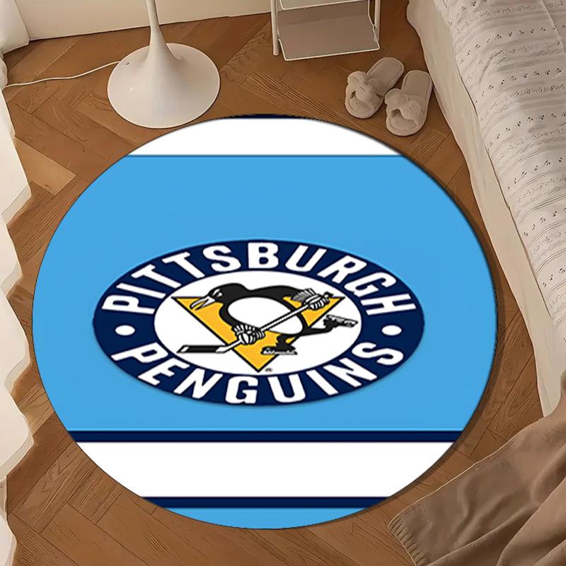 Penguins Hockey Jersey Round Rug for Livingroom,Bedroom, Palyroom, Chair Rug, Area rug, Circle Carpet, Large Size Decor Fan Christmas gift