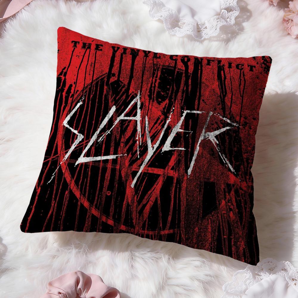 Подушка с чехлом для группы Heavy Metal S-Slayer Премиум-комфорт Двусторонний чехол для подушки - Дизайн «Два в одном» для любой комнаты и салона автомобиля