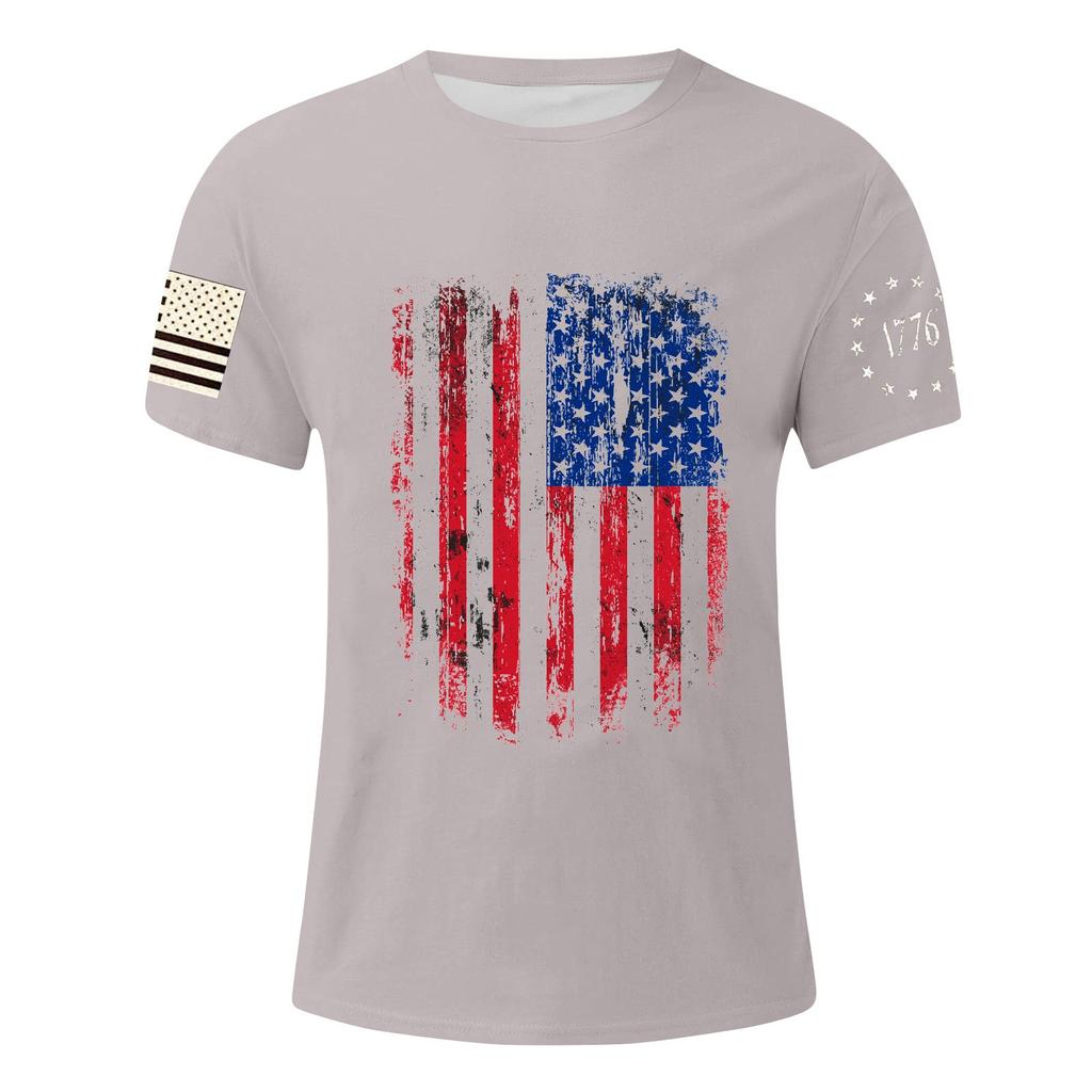 Мужская футболка с принтом ко Дню независимости, мужской свободный повседневный топ с короткими рукавами