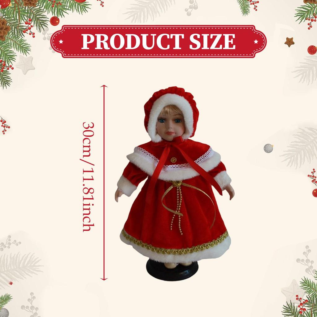 Porcelain Doll Ceramic In Outfit Beautifully Crafted with Hat Makeup Face Collectible