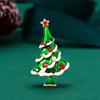 1PC Red Brooches Lapel Pin Corsage Christmas Tree Imitation Rhinestone Trend Enamel Jewelry