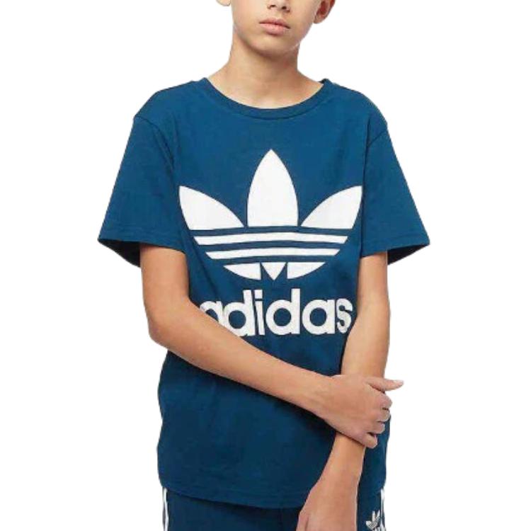 adidas Оригинальная футболка TREFOIL TEE Синяя Подростковая DV2906