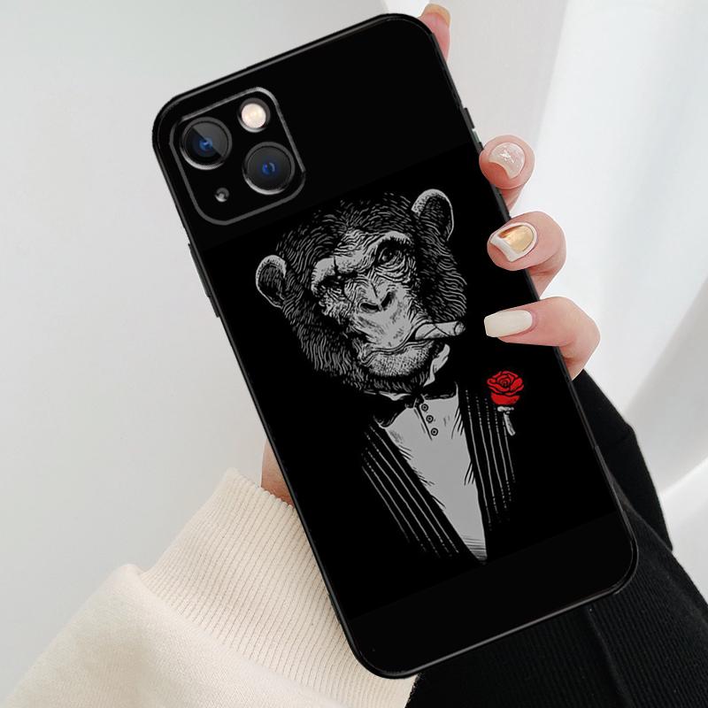 Мультяшный Чехол-Обезьянка для iPhone 17 Pro Max 16 15 14 11 12 13 Pro Max mini 15 16 Plus 16e 17 Air Cover