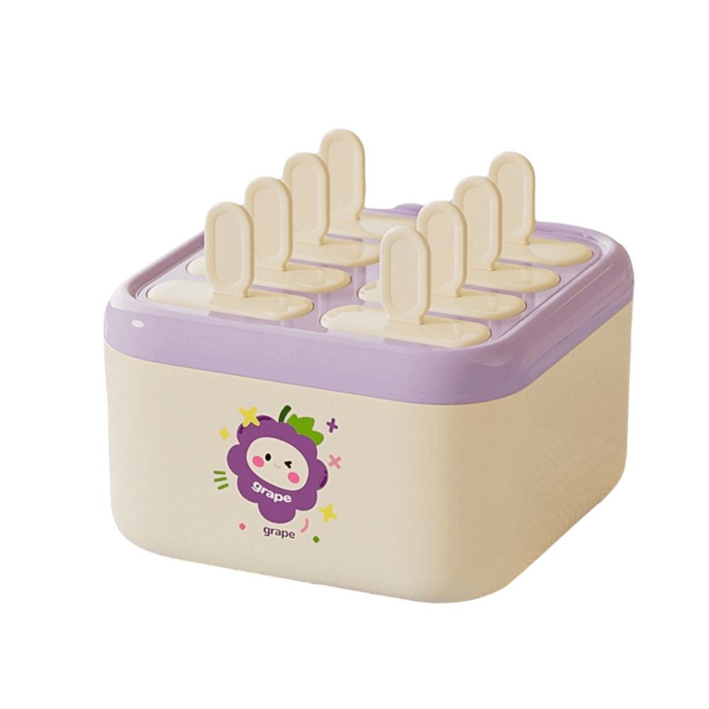 Cartoon Maker Ice Pop Trays 8 Grids Ice Pop Maker Food Grade Ice Cream Box Summer