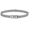 [R5114] - Silver 'Peaceful' Steel Bracelet - 66x54x6 Mm