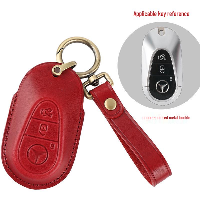 Чехол для смарт-ключа автомобиля из натуральной кожи ручной работы для Mercedes - Полная защита