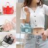 Fashion Square Jelly Candy Color Messager Bag Crossbody Handbag Shoulder Bag Clutches