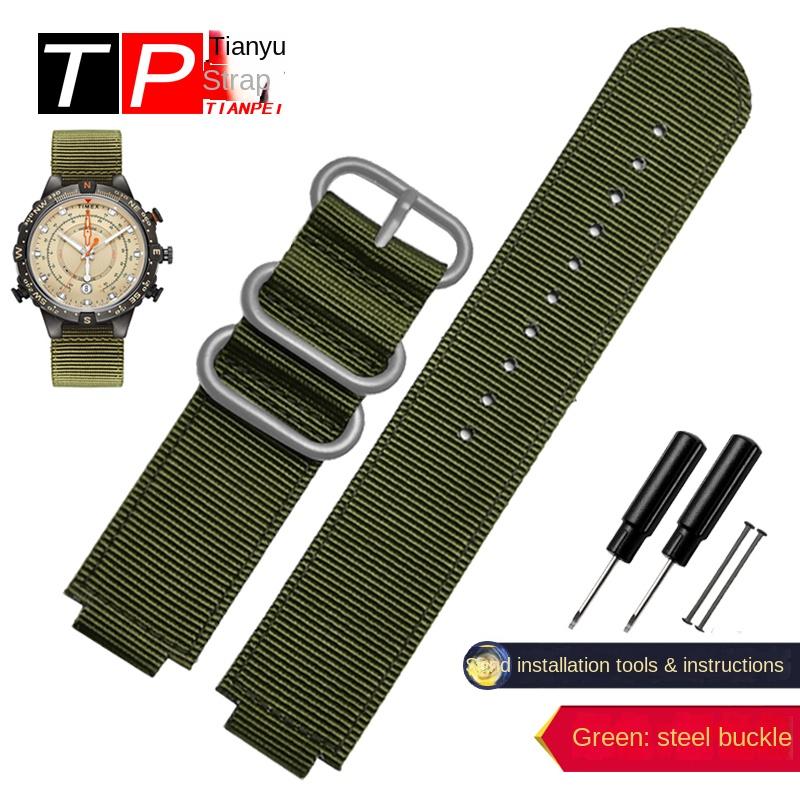 Для TIMEX Tidal T2N721 T2N720 T2n739 TW2T76500 TW2T76300 TW2T76500 Холщовый ремешок для часов Черный Армейский зеленый Синий Нейлоновый ремешок для часов 16 мм