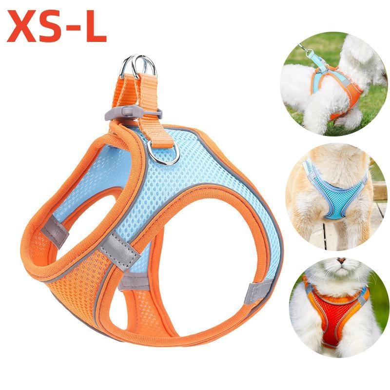 XS-L уличный дышащий жилет для прогулок с собаками, стильный нагрудный ремень, светоотражающая тяговая веревка, товары для домашних животных для маленьких и больших собак чихуахуа