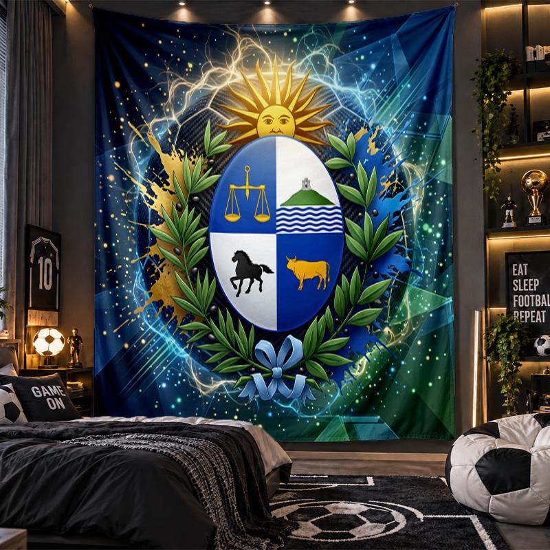 Wall Hanging Tapestry Uruguay Football Print Cloth for Living Room Bedroom Home Decor