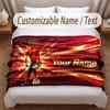 Lamine Yamal Printed Flannel Blanket Custom Name Text Soft Warm Throw For Bedroom Holiday Gift