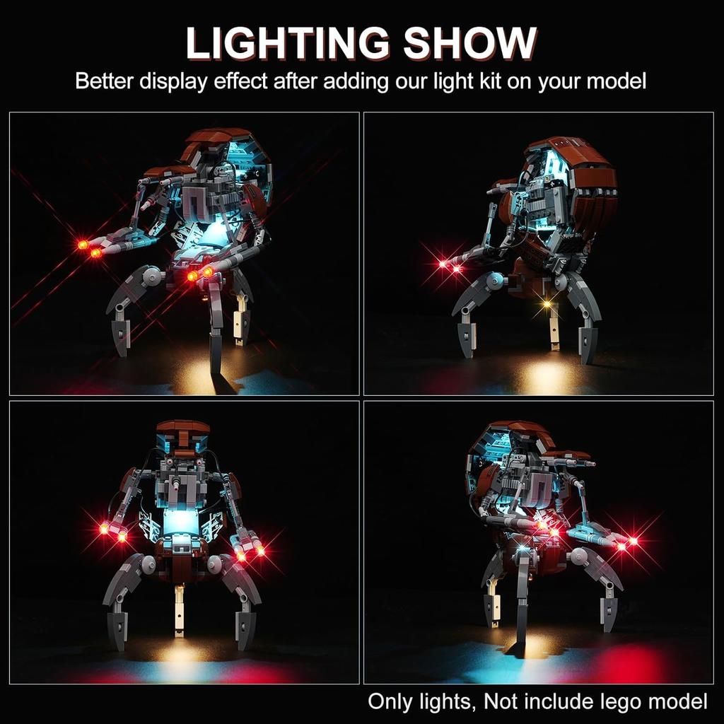 Light Kit for Lego Droideka 75381, Innovative Led Lighting Kit Light Design and Configuration Compatible with Lego 75381 Building Blocks Model - NOT