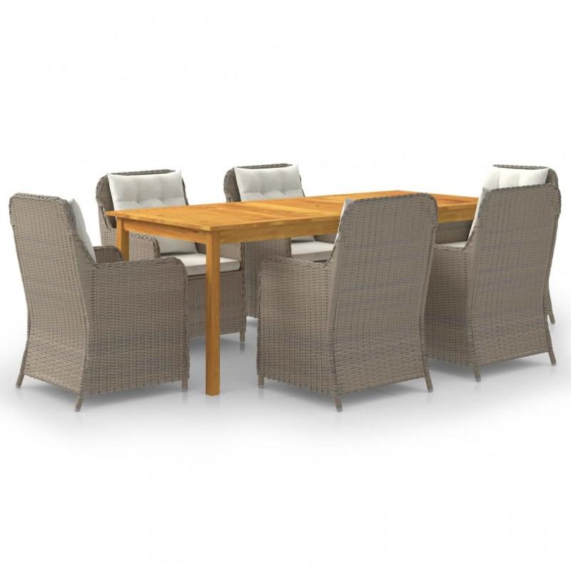 Day and Night - Day and Night 7-piece Brown Garden Dining Set