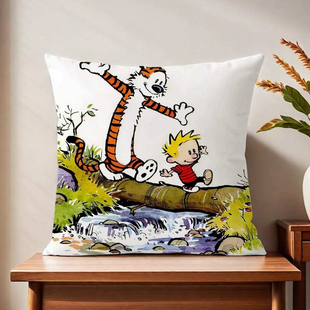 Ccalvinn logo anime cute cushion cover For Pillow Printing Sofa Decoration Home Car Room Coffee Shop Office Nordic Simplicity