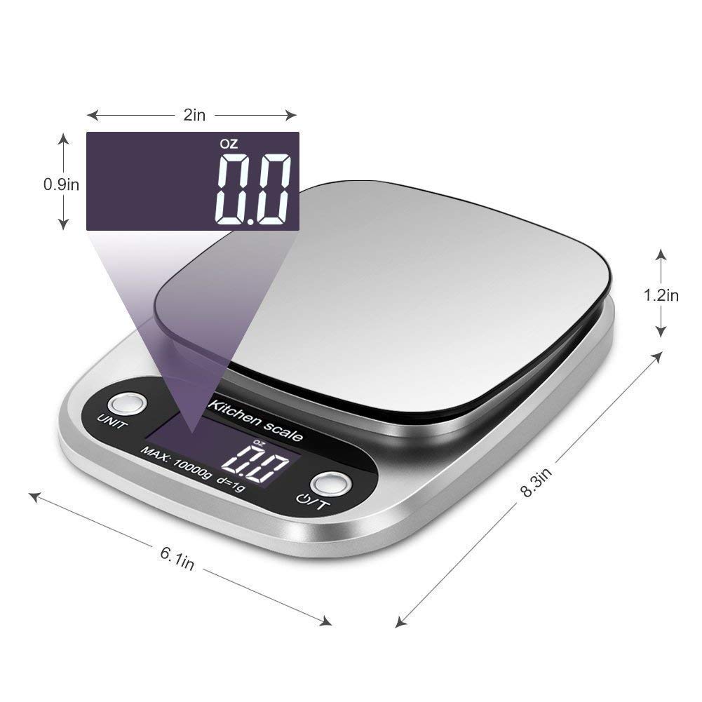 1pc Accurate Digital Kitchen Scale for Cooking and Baking - 22lb Capacity In Grams and Ounces Perfect for Coffee Meat and More