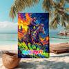 1PC Custom Name Cowboy Wild Horse Beach Towel Highly Absorbent And Sand-Resistant Towel for Swimming, Pool, Yoga, And Travel Lightweight