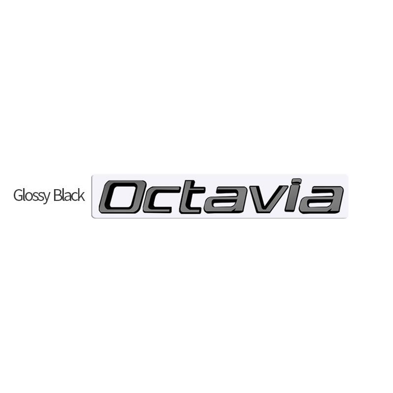 REOY4 MetaL 3D Badge Logo Car Rear Trunk Body Sticker Letter Emblem For Skoda OCTAVIA 4X4 Accessories Glossy Black Matte black