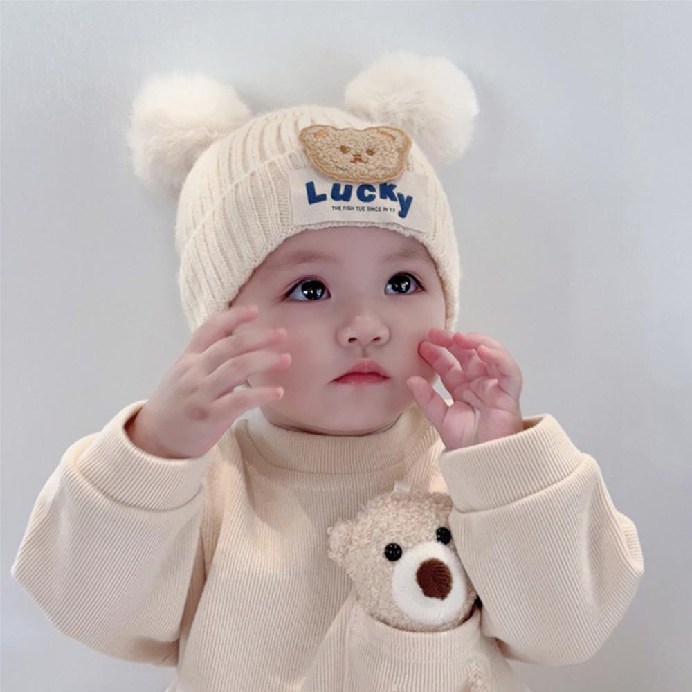 Winter Newborn Ear Protection Hat Warm Children Earmuffs Cap Cute Baby Beanies with Pop