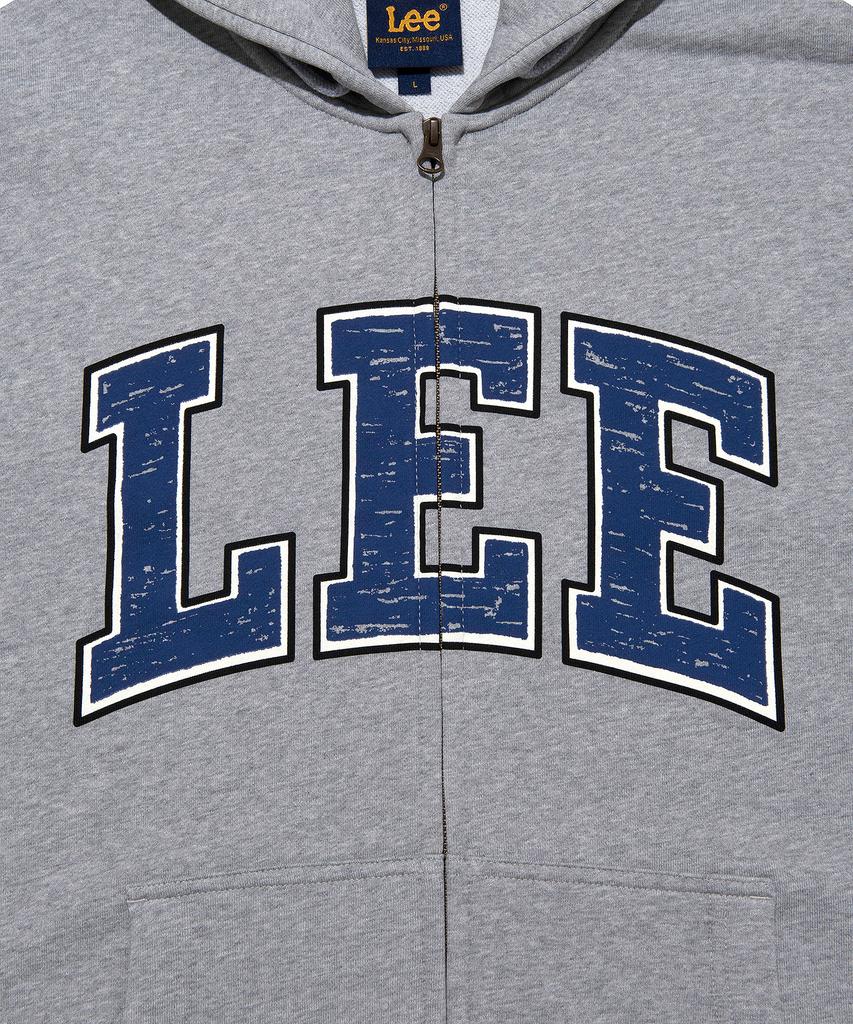 Толстовка на молнии с логотипом Lee College, серая