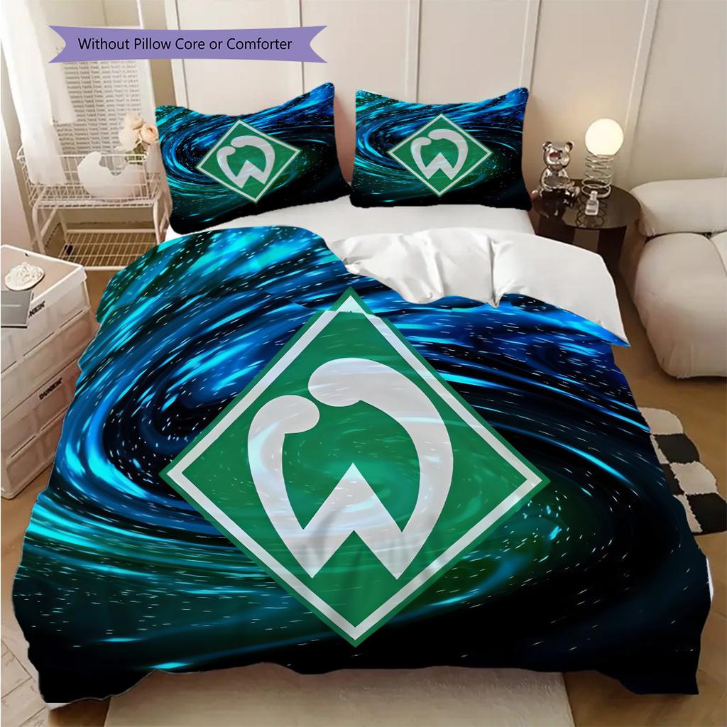 SV Werder Bremen Pattern Bedding Quilt Set Quilt Cover Pillowcase Home Decoration Birthday Gift (1 * duvet cover + 2 * pillowcase, without core)