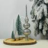 Szpic srebrny na choinkę - czubek choinkowy w brokacie 34 cm