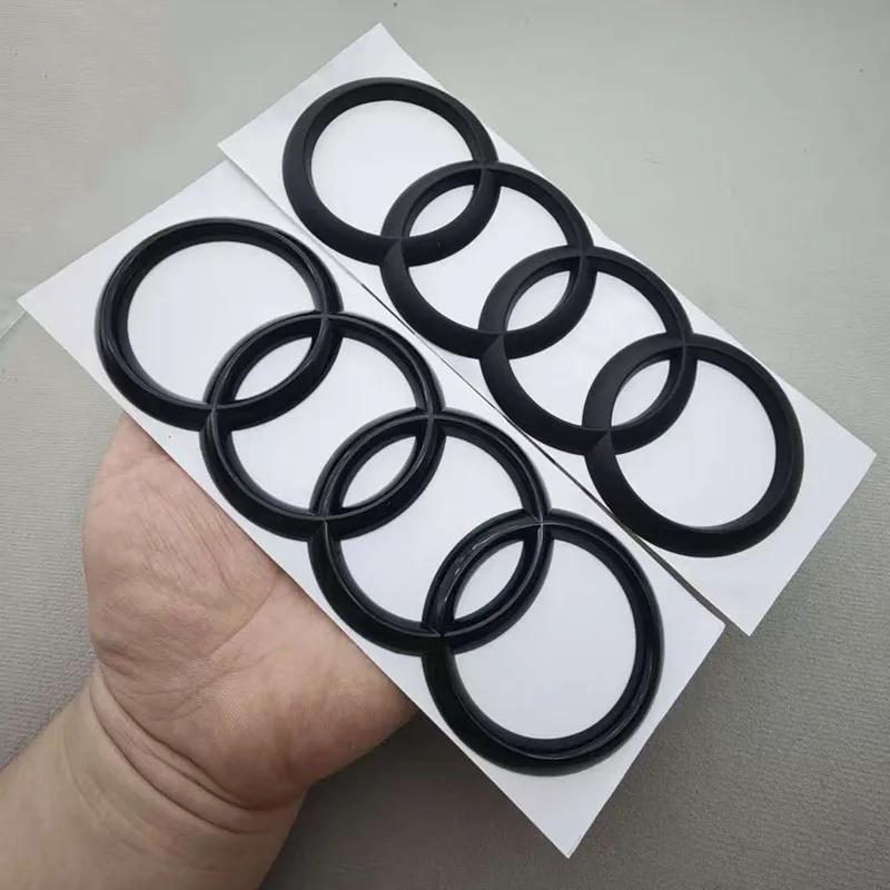 1PCS 192mm 4 Rings ABS Chrome Black Car Trunk Badge Logo Decal Emblem Sticker Accessories For 4EIY A1 A3 A5 A4 S3 S4 TT RS3 RS5