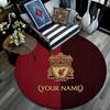 Custom Name Liverpool Round Area Rug,Carpet Rug for Living Room Bedroom Sofa Playroom Decor,Non-slip Floor Mat