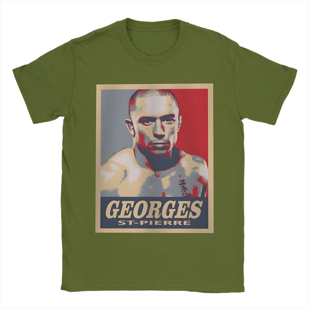 Мужская футболка Georges St Pierre Винтажная 100% Хлопок Футболки с круглым вырезом и коротким рукавом Идея для подарка Топы