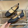 Original Single Large Size Temperament Retro Mary Jane Shoes Women's Thin New Evening Shoes Light Mouth Velcro Versatile Single Shoes Women