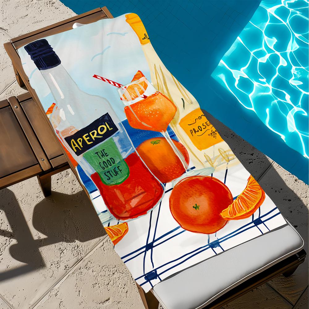 Арт A-AperolS S-SpritzS Полотенце Пляжное Быстросохнущее Мягкое Бассейн Полотенца Подарок для Путешествий Спортзал Душ Кемпинг спорт