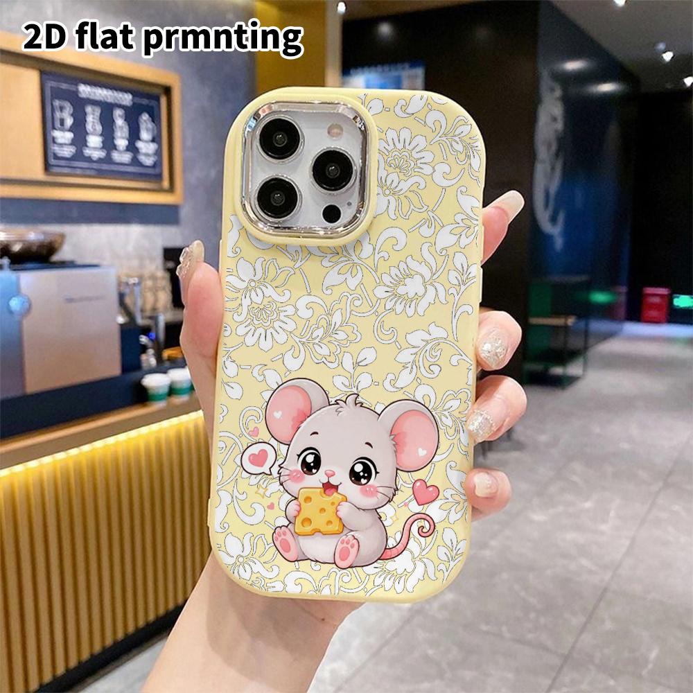 Phone Case: 2D flat design suitable for iPhone 18 17 16 15 14 13 Pro protective case, couple style, little mouse, Christmas and Halloween gift