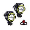 X-STYLE U7 Motorcycle Fog Lights, Dual-Mode LED Headlights with Bullet-Shaped Fog Lights, 12V with Switch, Set of 2 (White)