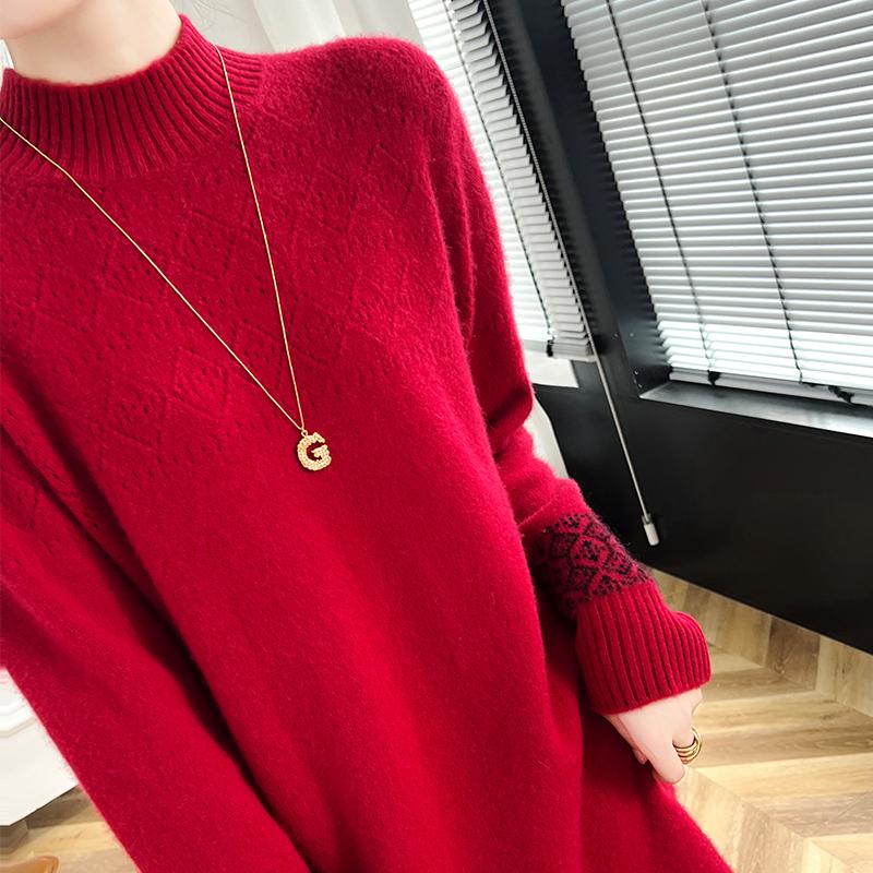 Женское кашемировое платье Qinghe кашемир 30% кашемир 70% шерсть осенне-зимняя кашемировая юбка мягкая и теплая