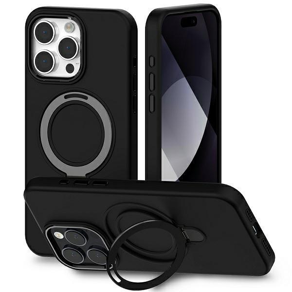 Etui do iPhone 15 Pro Mercury MagSafe Stand Silikonowe Czarne