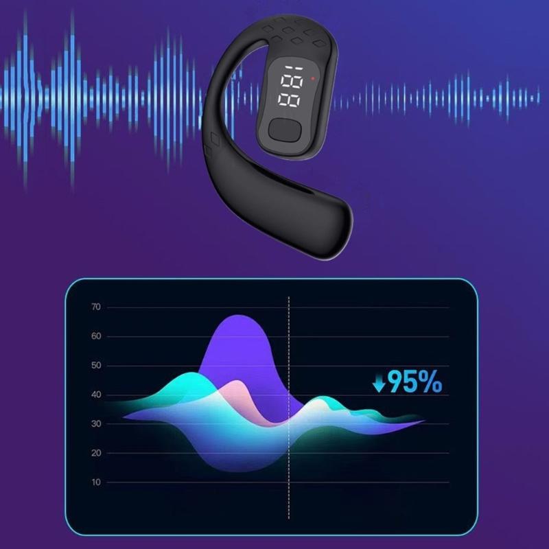 Цифровые спортивные наушники, совместимые с Bluetooth 5.4, с заушными креплениями, поворот на 180°, с низкой задержкой и шумоподавлением