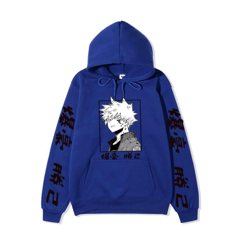 Толстовка Katsuki Bakugo для мужчин и женщин, толстовка с капюшоном My Hero Academia, толстовка с капюшоном и длинными рукавами, толстовка с капюшоном