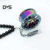 Alloy Racing Wheel Car Pendant Rearview Mirror Hanging Accessory Glossy Black Beads Silver Tag Auto Decoration Unique Design