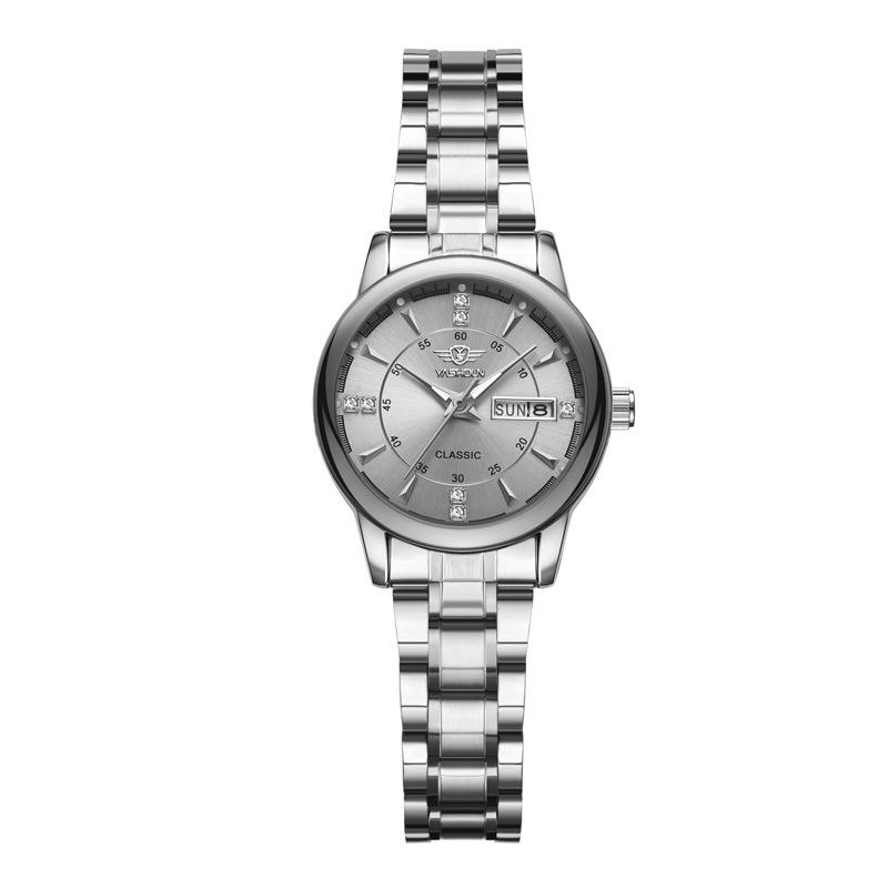 Мужские часы модные деловые часы от ведущего бренда с двойным календарем, люминесцентные, водонепроницаемые, кварцевые