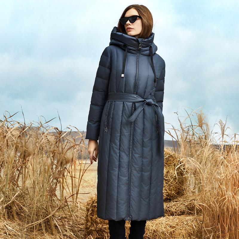 JAZZEVAR зимнее удлиненное хлопковое пальто, однотонное теплое уличное повседневное хлопковое пальто, хлопковое пальто с капюшоном