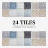 24 Pieces European Pattern Self-Adhesive Tile Sticker Waterproof And Oil-Proof Kitchen Bathroom Wall Decoration Matte Film Pvc Wall Sticker