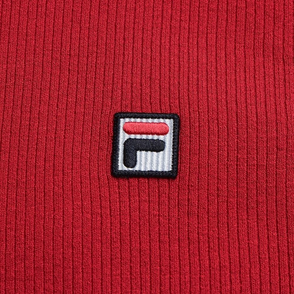 Fila Наследие Винтаж Повседневный Универсальный Мода Вязаный Свитер-поло Женские топы Красный F11W628411FRD
