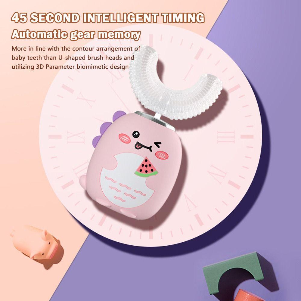 U-shaped Electric Toothbrush Silicone Brush Head Baby Toothbrush Children Tooth Brush for 2-6y