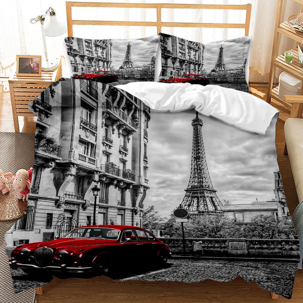 British men's American three-piece bedding set eBay3D digital printing quilt set cool
