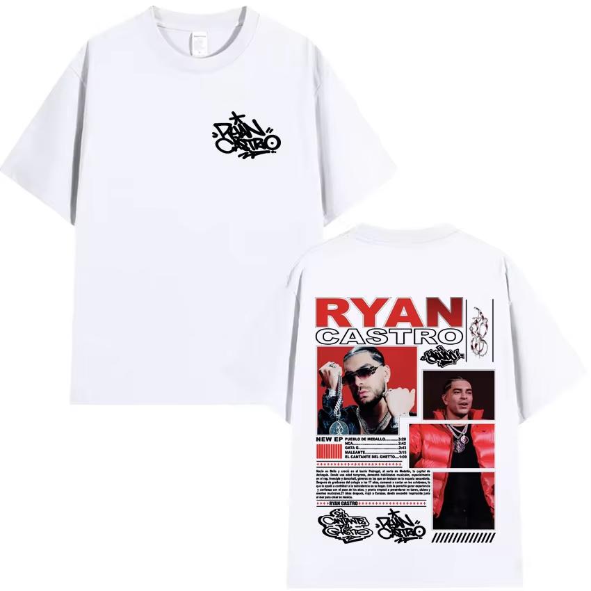 Rapper Ryan Castro Music Album Tour 2026 Merch Graphic TShirt Unisex Casual Oversized Tees Aesthetic ONeck Loose Tops